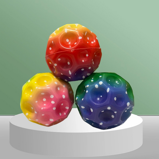 2Pcs Colorful Perforated Soft Anti-Gravity Rubber Bouncy Ball