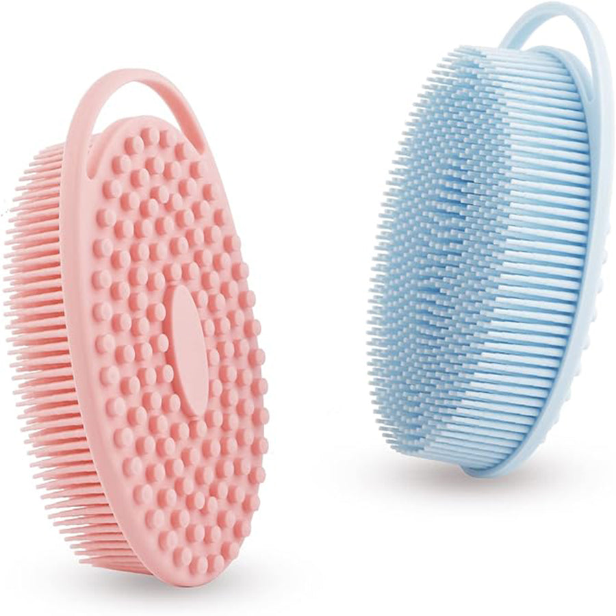 Silicone Shower Brush Hooked Double Side Scrubbing Massage Brush
