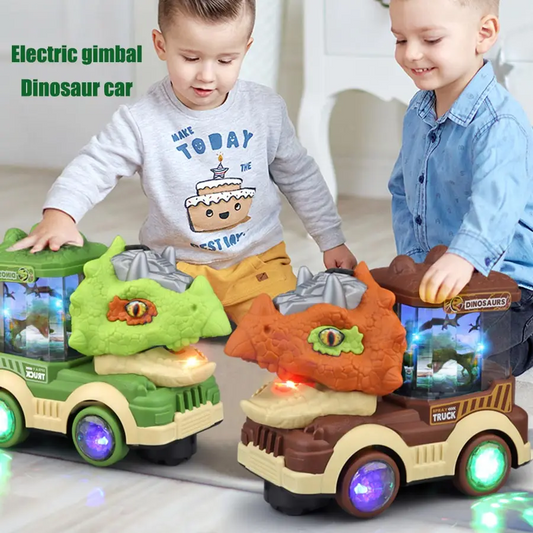 Dinosaur Electric Toy Car With Lights And Music Triceratops Tyrannosaurus Rex Toy