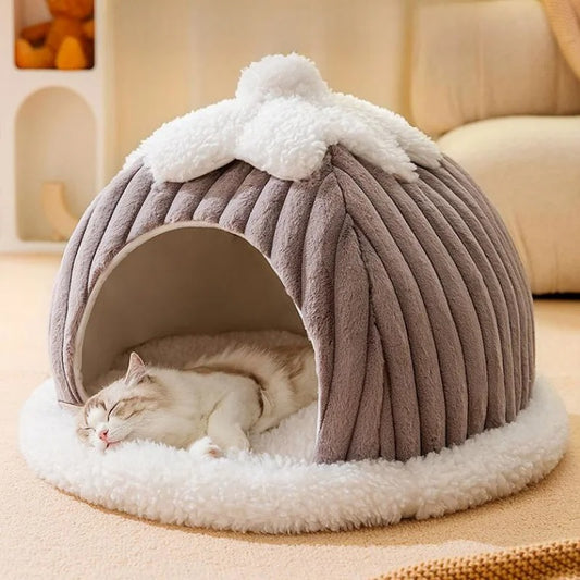 Winter Cozy Pet House Dogs Soft Nest Kennel Sleeping Cave