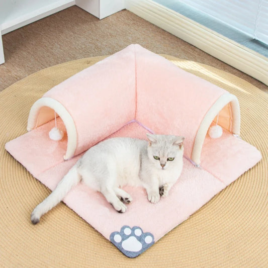 Cat Tunnel Bed Universal Detachable Warm Cat House