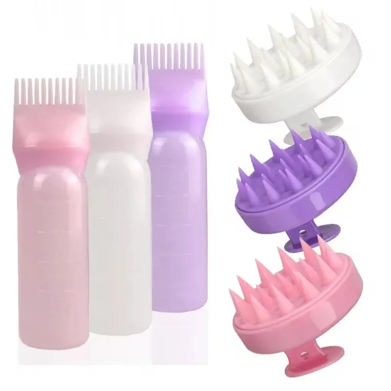 Silicone Shampoo Brush Head Scalp Massage Comb Hair