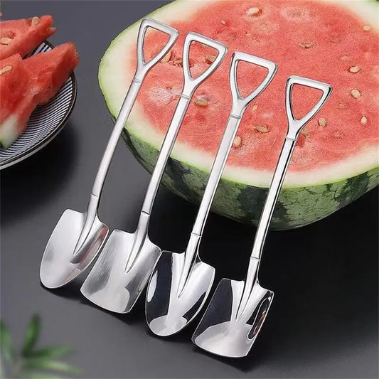 4Pcs/Set New Shovel Spoons Stainless Steel