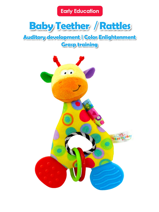 1pcs Baby Soft Rattles Animal Deer Stuffed Doll Teether Doll Cute Kids