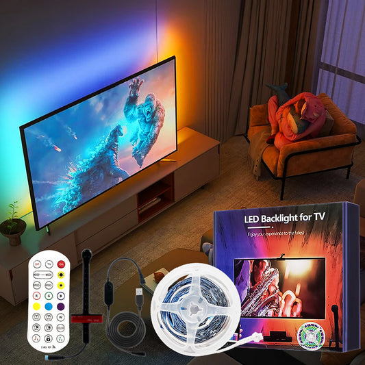 Backlight 5V Usb Rgbic Led Light Strip With Camera 3.8M