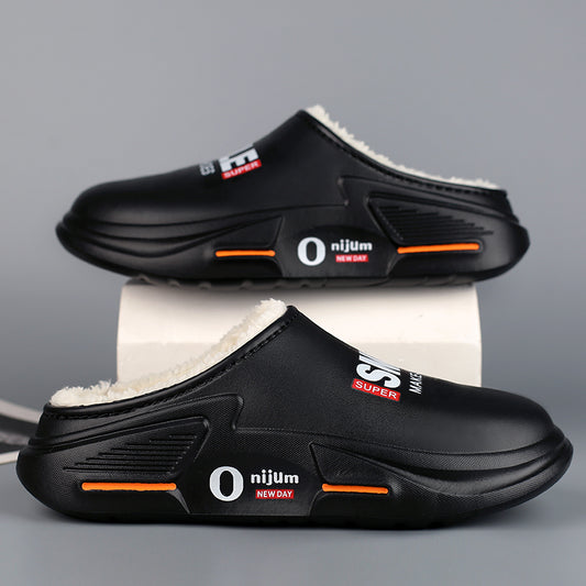 New Winter Men Warm Slippers Cotton Slippers Outdoor