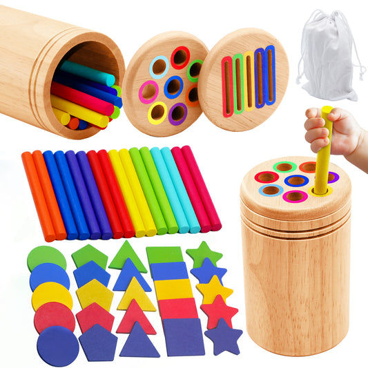 Wooden Matching Toys Montessori Color Matching Sorting Stick