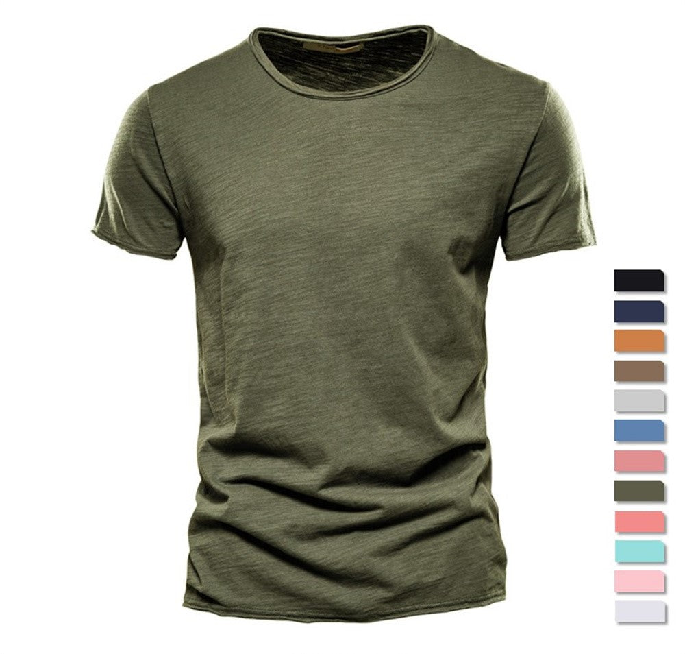 100% Cotton Men T-shirt Casual Soft Fitness Summer Thin T-shirts Men's