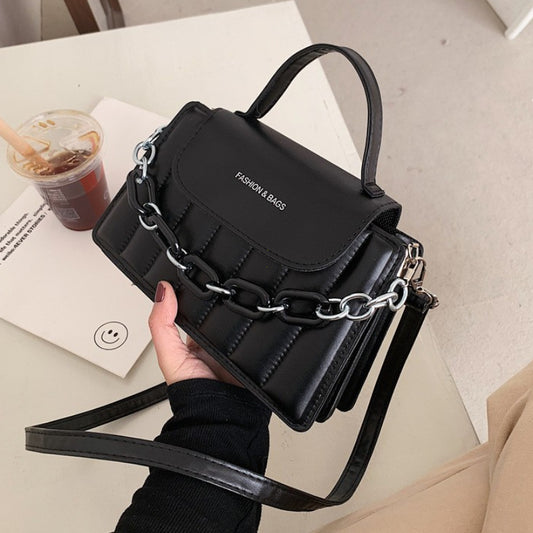 New Chains Shoulder Bag Women Solid Color