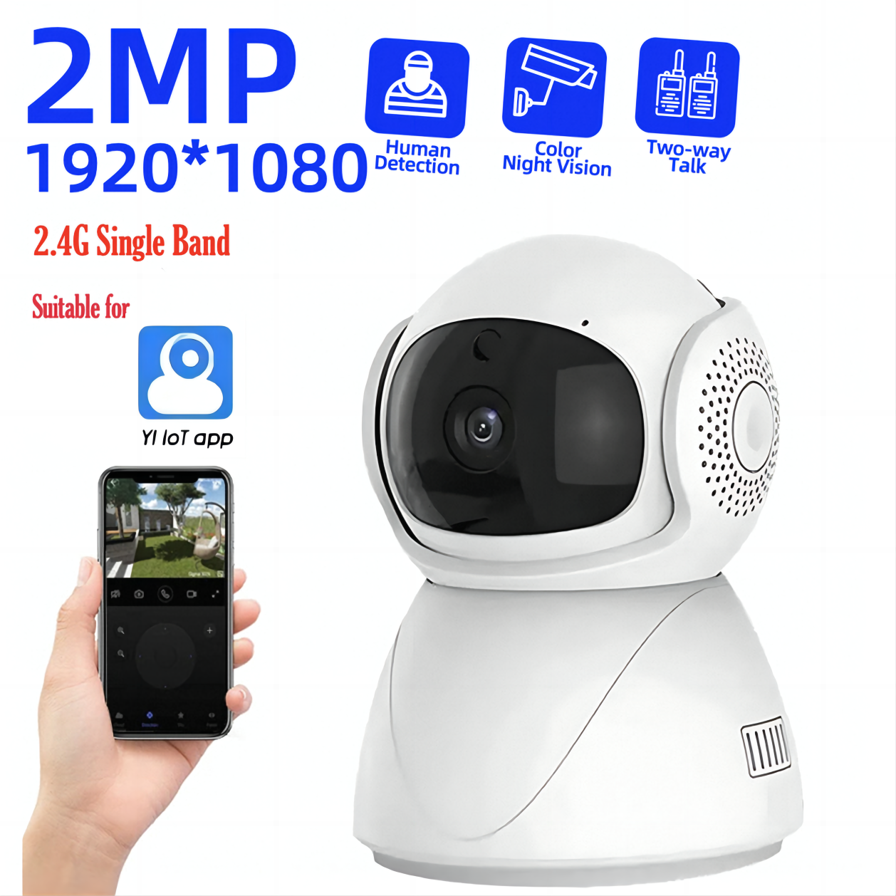 WiFi Smart IP Camera 2MP/5MP AI Human Detect Color Night