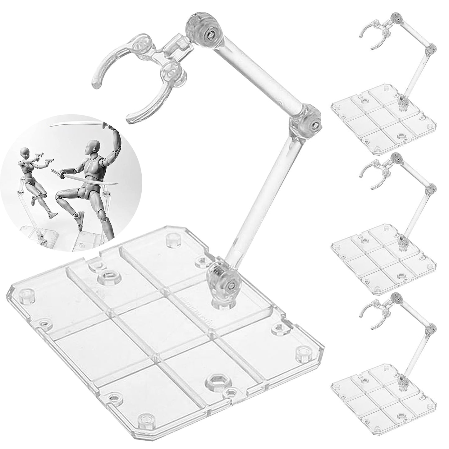 Clear Action Figure Stand,Assembly Action Figure Display Holder