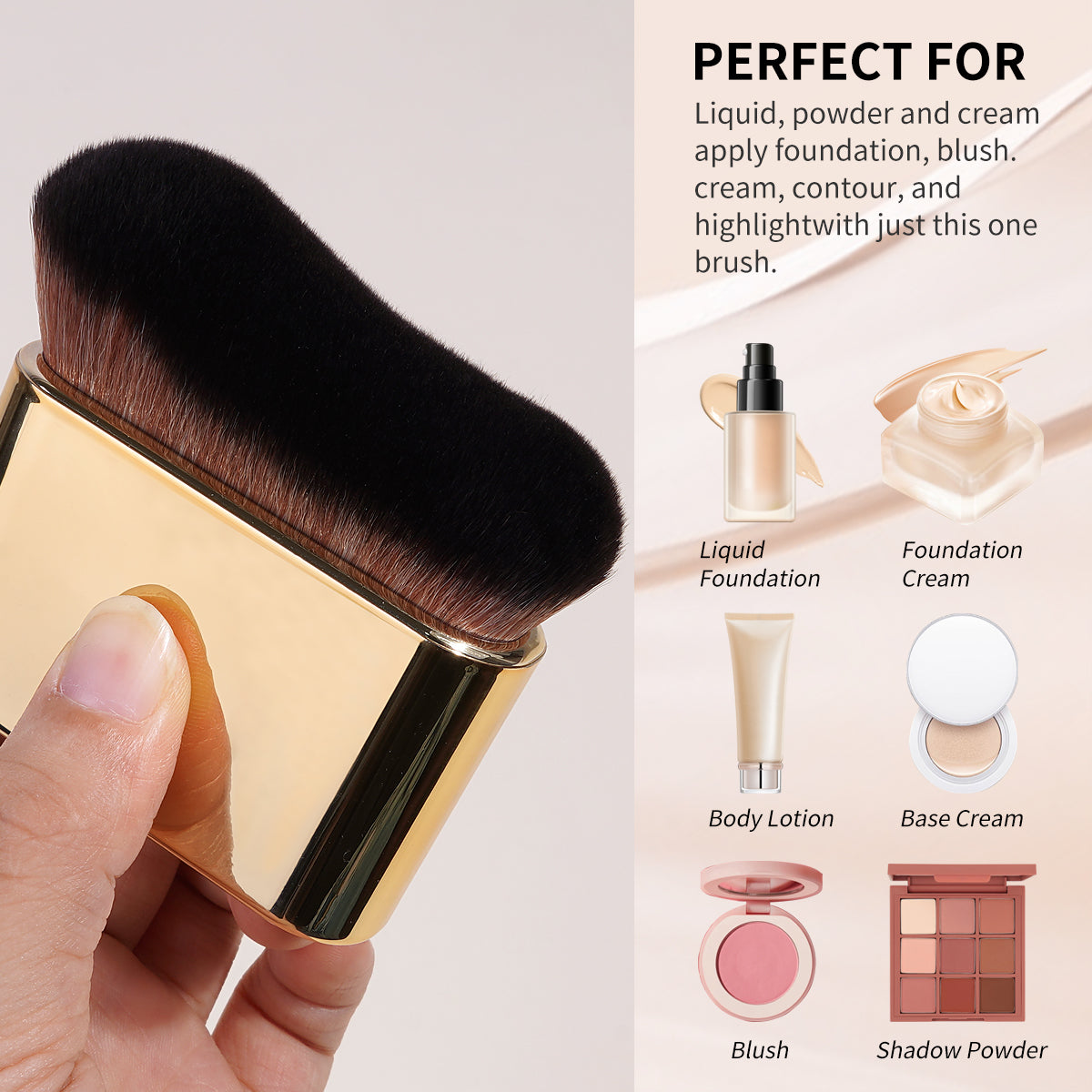 Makeup Brushes for Contouring Tanning Liquid Foundation Cream Blush Soft
