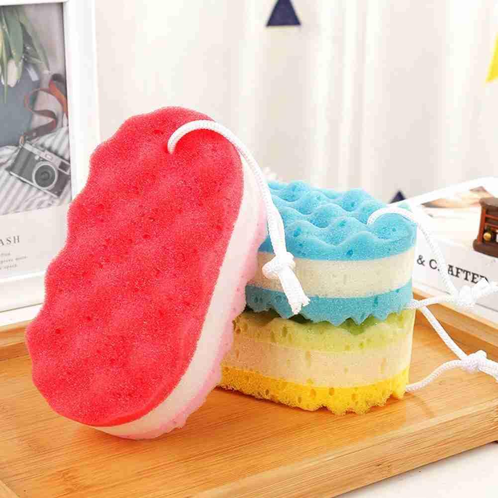 Three-layer Wave Bath Sponge Body Brush Shower Skin Clean Massage Cleaning Shower Brush