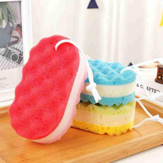 Three-layer Wave Bath Sponge Body Brush Shower Skin Clean Massage Cleaning Shower Brush