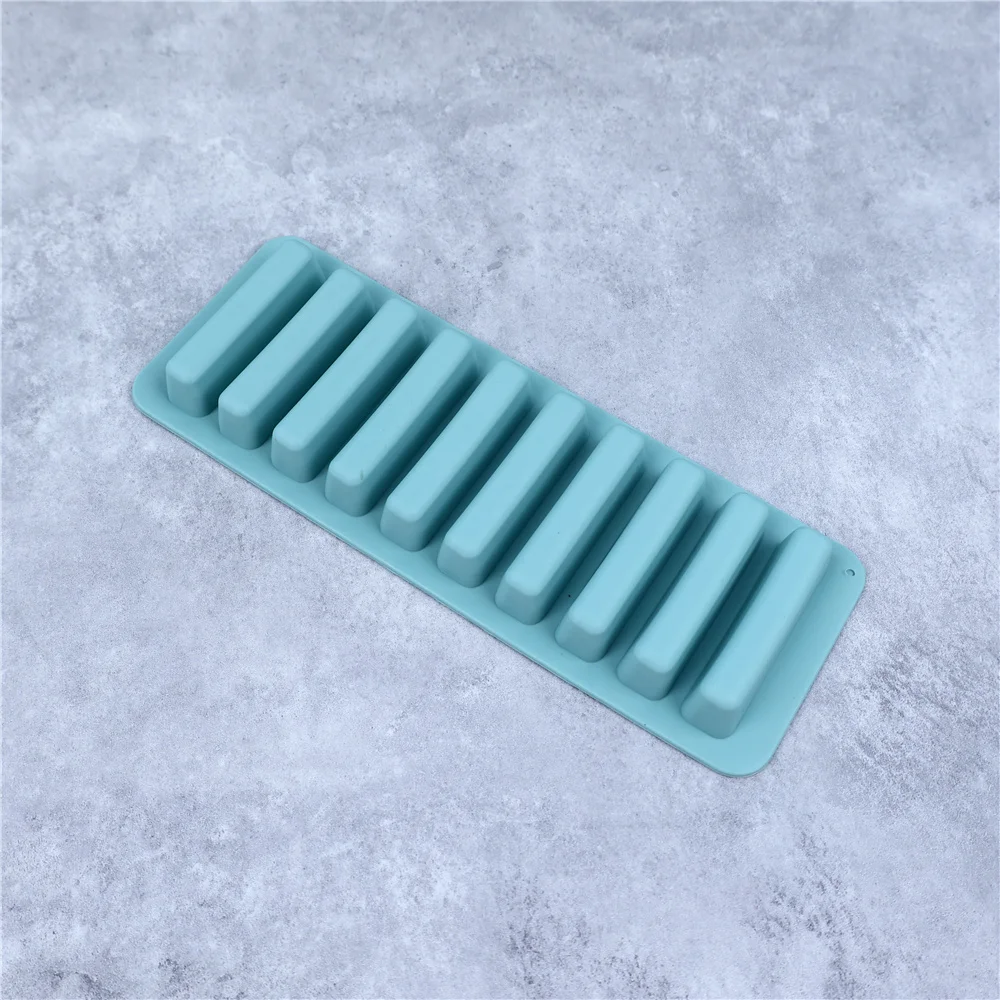 Long strip silicone Moulds 10 grid giant silicone ice cubes square tray mold non-toxic durable wine ice cube manufacturers