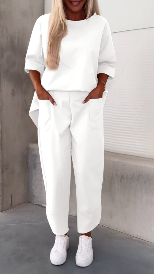 Autumn and winter new women's pure color suit set