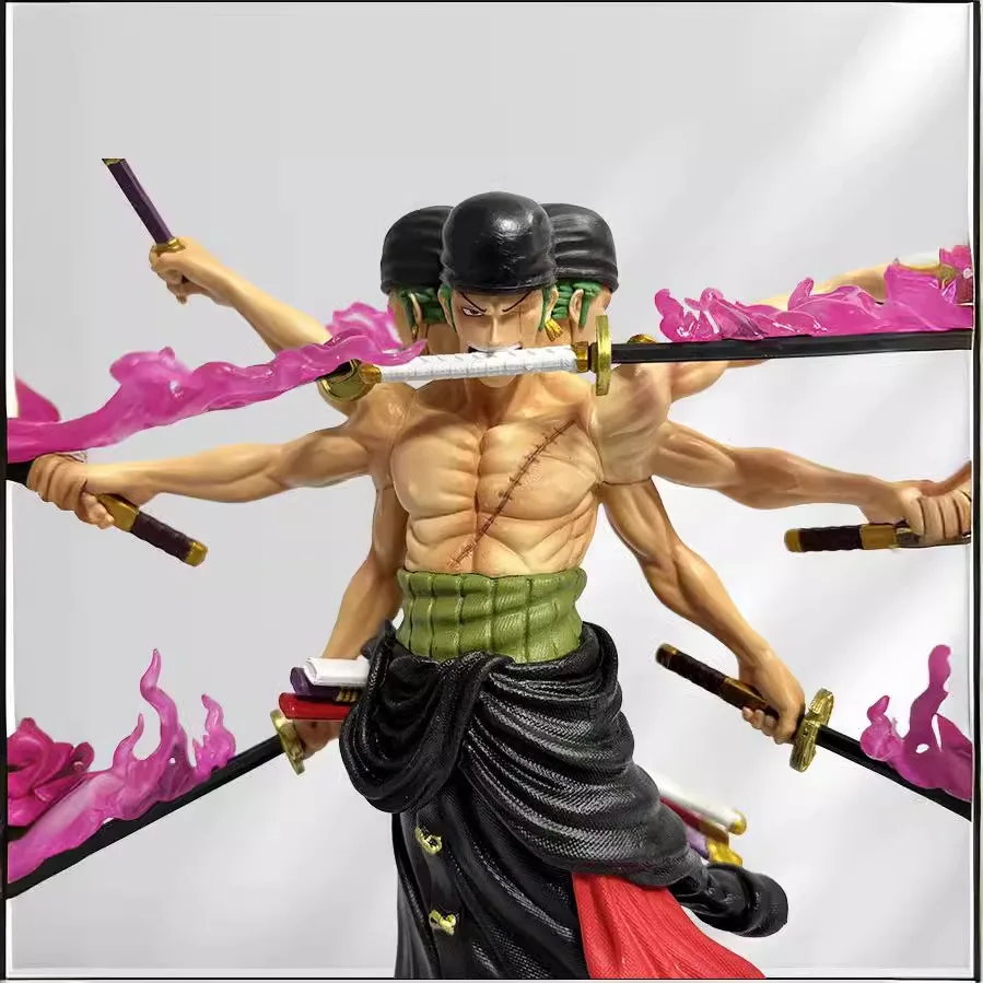 40cm One Piece Swordsman Nine Knives Flow Solon Activity Doll Statue Anime Small Statue PVC Model Doll