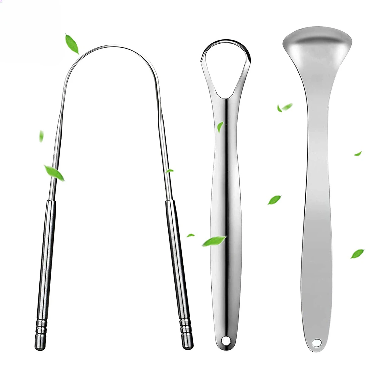 Premium 1pcs/3pcs Metal Tongue Scraper