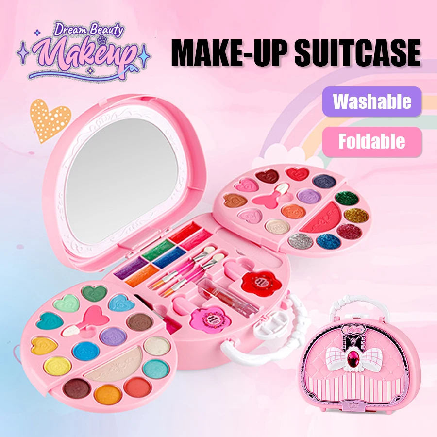 Kids Beauty Toys Makeup Kit Little Bag Washable Pretend Play