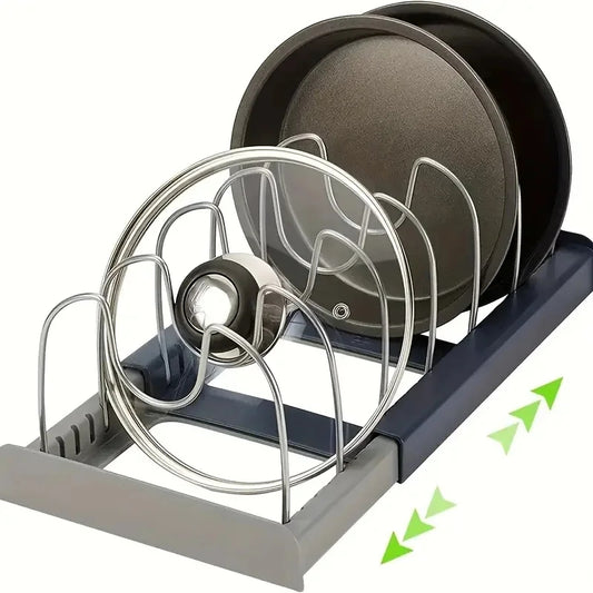 Expandable Stainless Steel Storage Rack Kitchen Cabinet Holder for Pan Pot