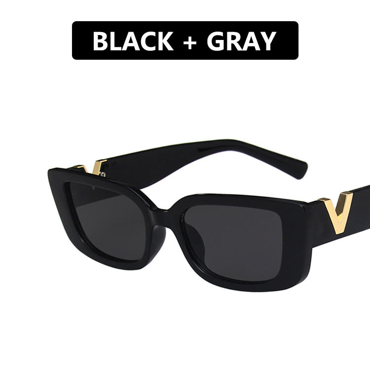 Retro Rectangle Sunglasses Women Brand Designer