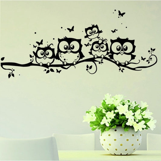 Owls Wall Sticker Tree Animals Bedroom Owl Butterfly Wall