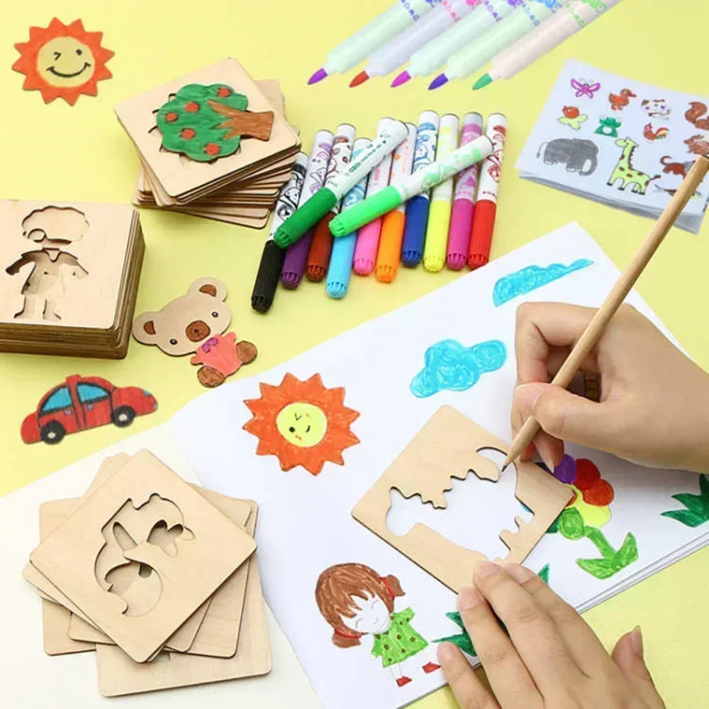20pcs Kids Wooden Drawing Toys