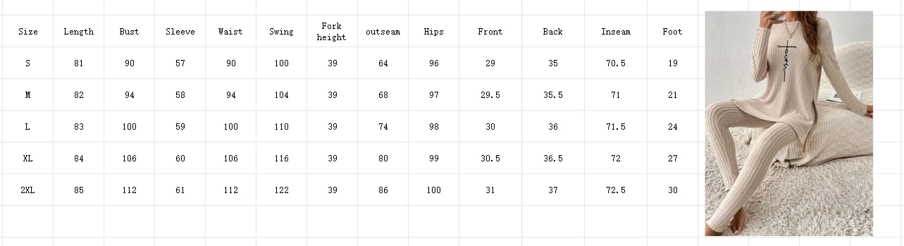 Casual Solid Color Winter Knitted Suit Women Two-Piece