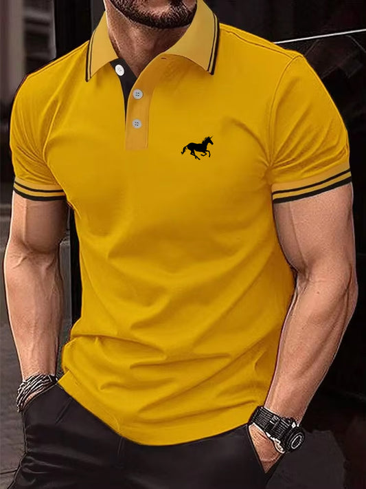 New Men's T-shirt Classic Short sleeved Polo Shirt Summer Top