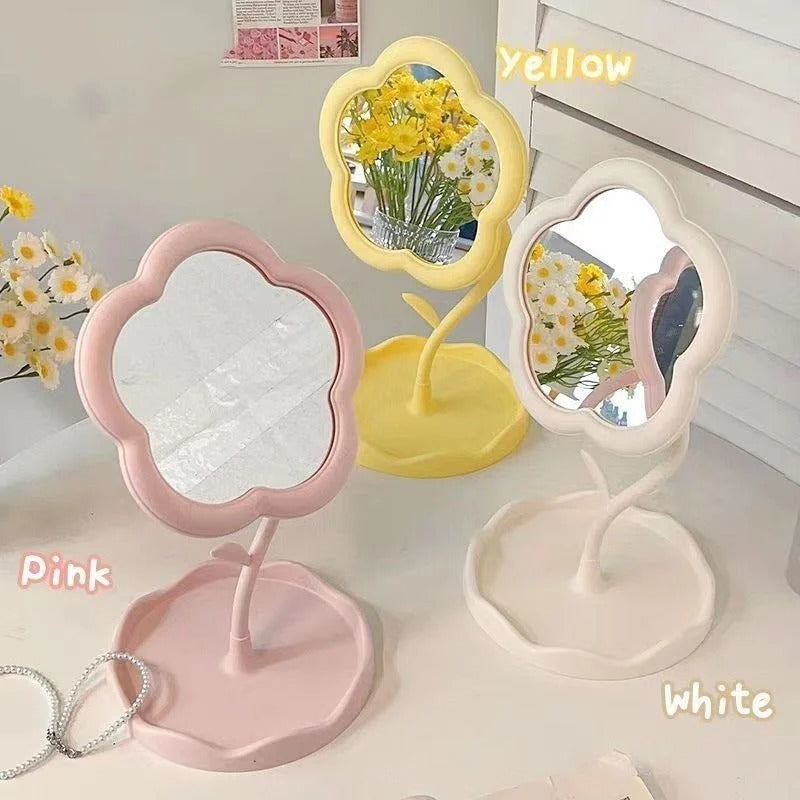 Mirror Desktop Flower Mirrors Creative Dormitory Desktop