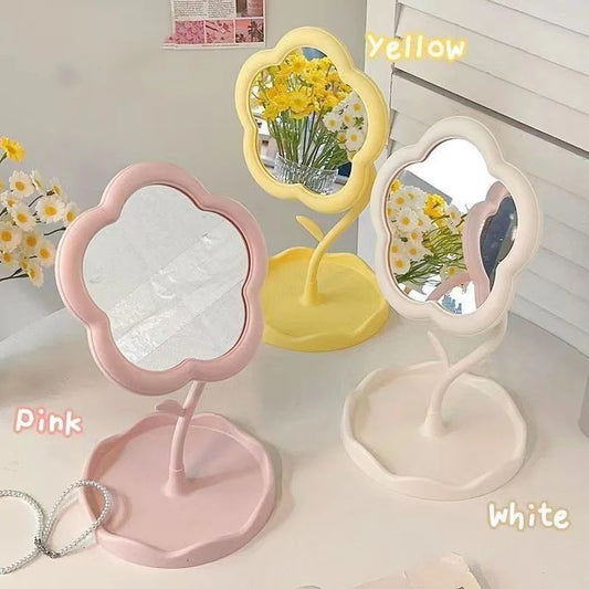 Mirror Desktop Flower Mirrors Creative Dormitory Desktop
