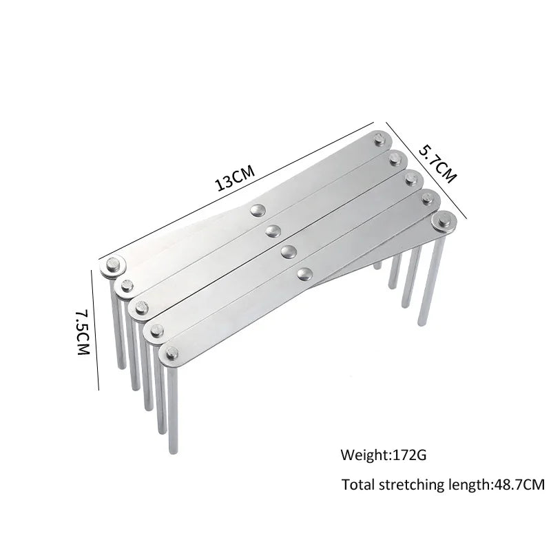 Stainless Steel Bowl Dish Organizer Pot Lid Rack Pan Retractable Foldable
