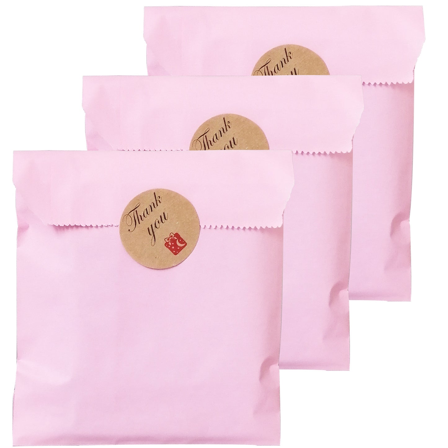 25 Pcs Pure Solid Color Bags Kraft Paper Bag Candy Biscuit Gift Wrapping