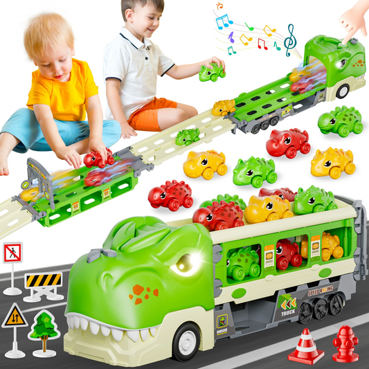 Dinosaur Transport Trucks - Catapulting Dinosaur Cars
