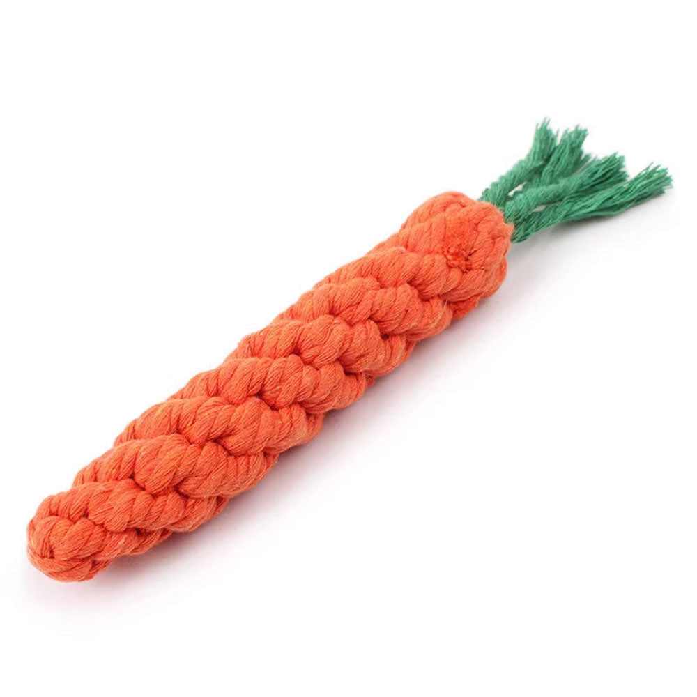 1Pcs Carrot Dog Bite Rope Pet Dog Toys Safe Durable Braided Bite Dog Chew Toys