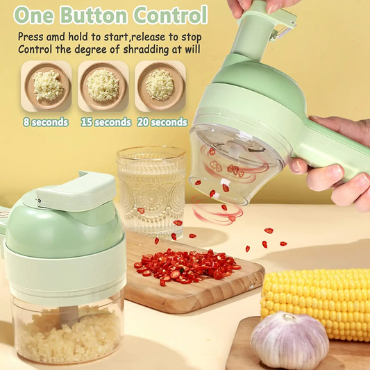 4In1 Electric Vegetable Cutter Set Handheld Wireless