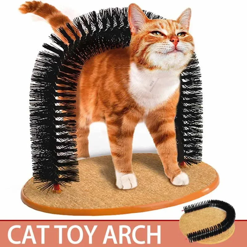 Cat Toy Arch Self Groome Pamper Feline with A Massage Grooming