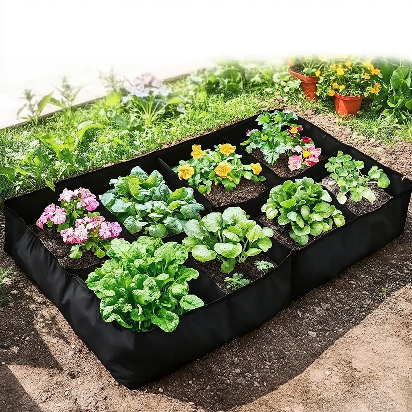 Garden Planting Bag with Multi-Grid Design