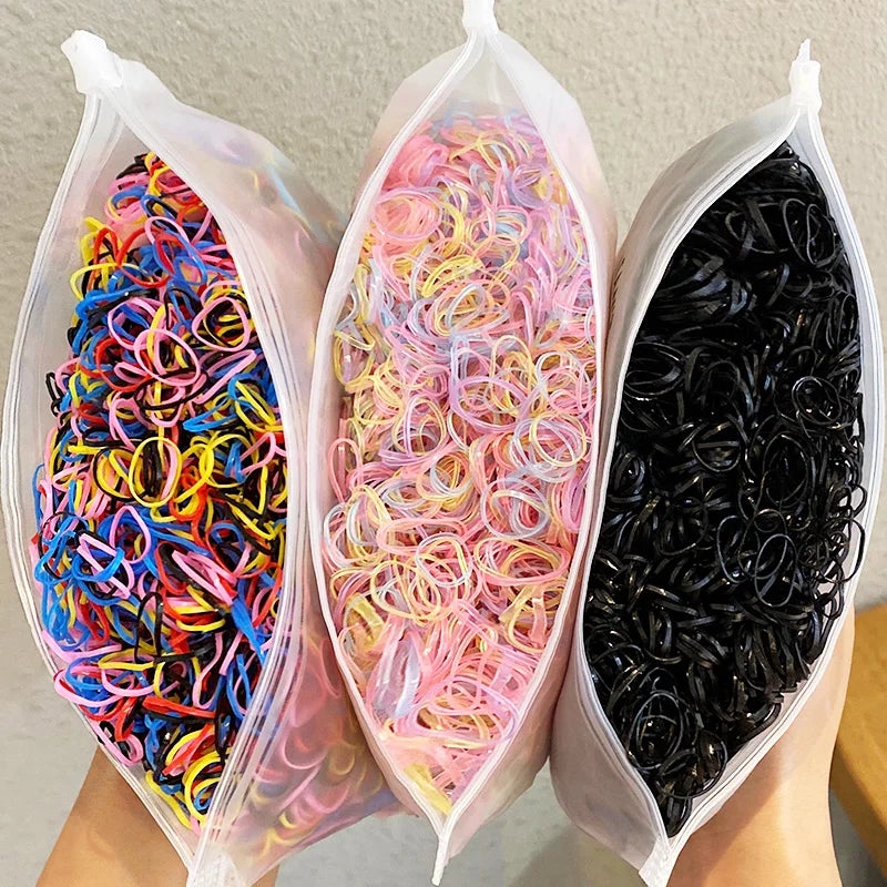 Pack Girls Colorful Small Disposable Rubber Bands