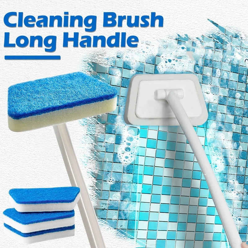 Bathroom Sponge Cleaning Brush Multi-Functional Tool Long Handle