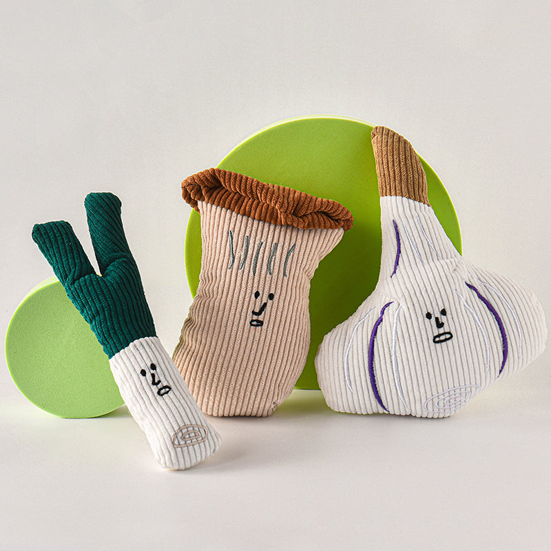 Pet Dog Plush Noise Chewing Toy Be Endurable Onion Mushroom Garlic
