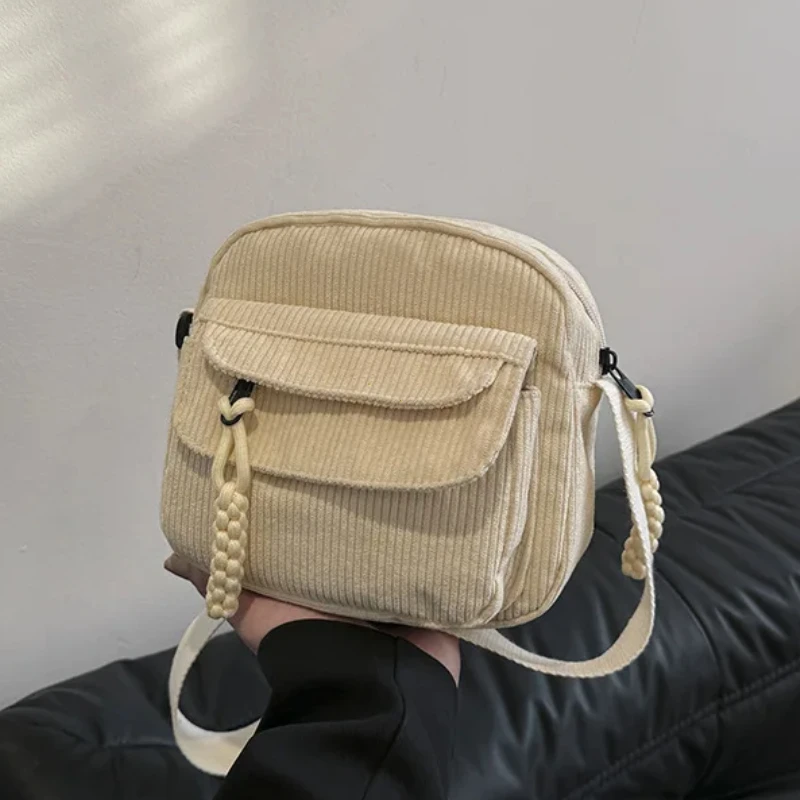 Korean Harajuku Messenger Bags Corduroy