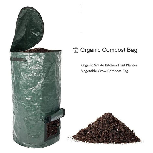 35*60cm Garden Composter Eco-Friendly Bio Fermentation Bag with Zipper and Double Handles