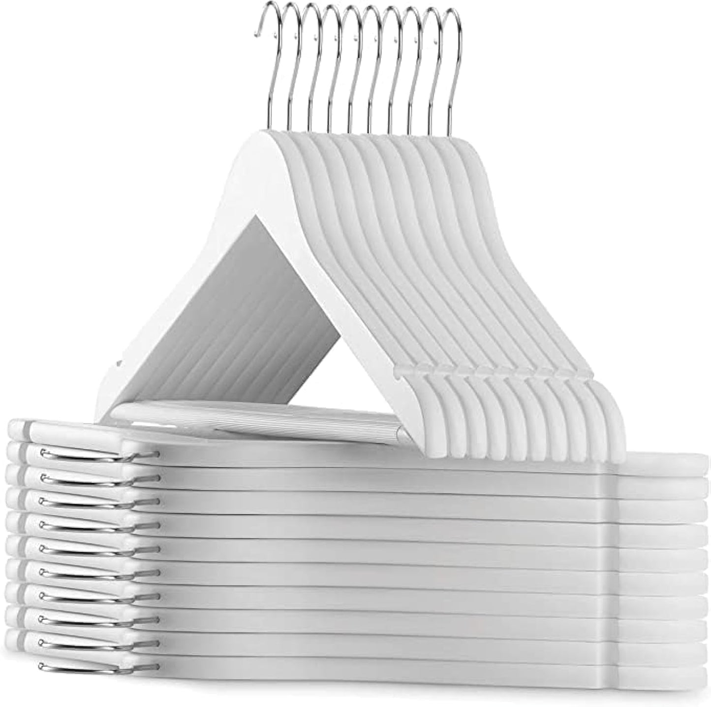 Wooden Hangers - 20 Pack, Heavy Duty