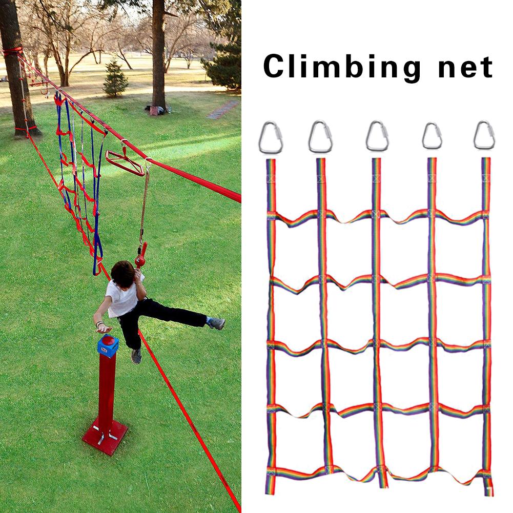 Outdoor Children Climbing Net Rainbow Ribbon Net