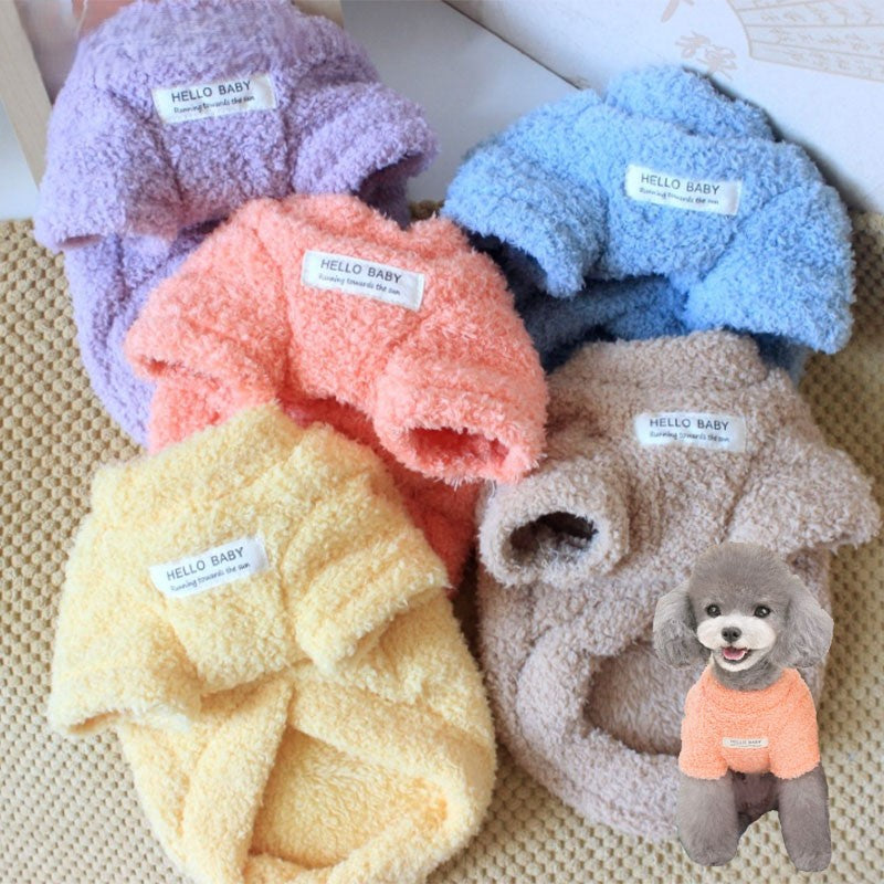 Winter Dog Sweater Warm Plush Dog Clothes for Small Medium Dogs Cats