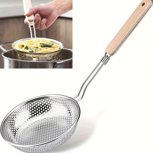 Stainless Steel Colander with Wooden Handle