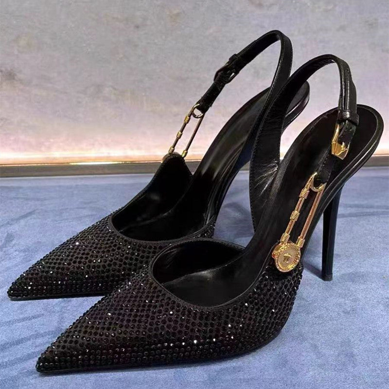 Luxury Rhinestones Sequined Buckle Women Pumps