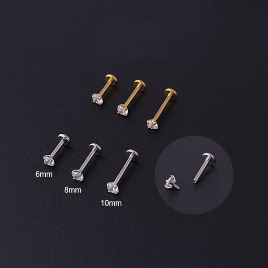 2pcs Stainless Steel Piercing Tragus Stud Earrings