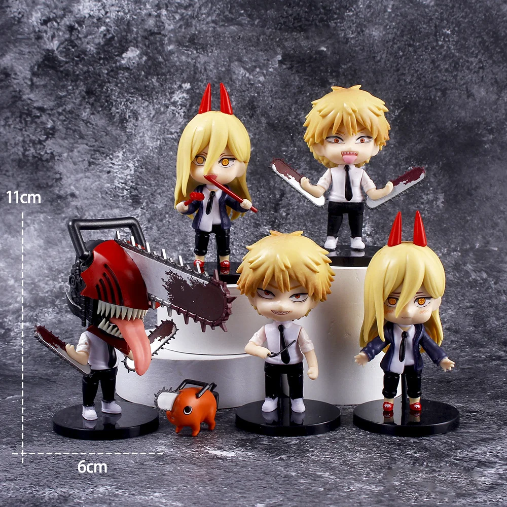 6PCS Chainsaw Man Action Figures New PVC Denji Pochita